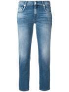 7 For All Mankind Cropped Jeans, Women's, Size: 31, Blue, Cotton/polyester/spandex/elastane