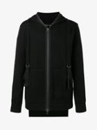 Helmut Lang Zipped Strap Hoodie, Men's, Size: Medium, Black, Cotton/spandex/elastane/viscose