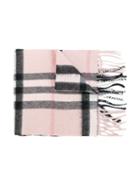 Burberry Kids - Checkered Scarf - Kids - Cashmere - One Size, Pink/purple