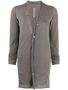 Rick Owens Creased Detail Cardigan - Grey