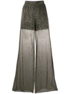 Be Blumarine Wide Leg Sheer Trousers - Gold