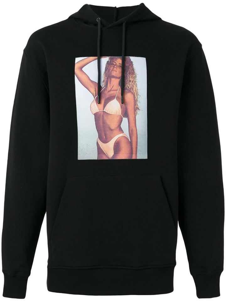 Alexander Wang Hot Babe Patch Hoodie, Men's, Size: 48, Black, Cotton/polyester