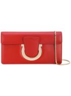 Salvatore Ferragamo Small Gancio Clutch Bag - Red