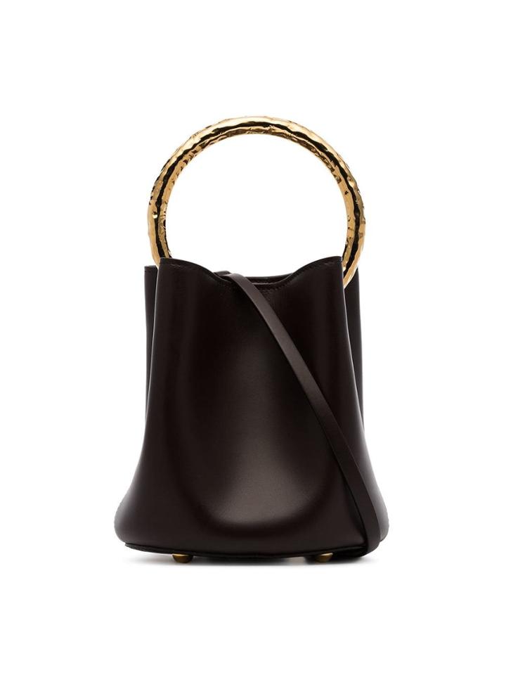 Marni Black Pannier Leather Bucket Bag