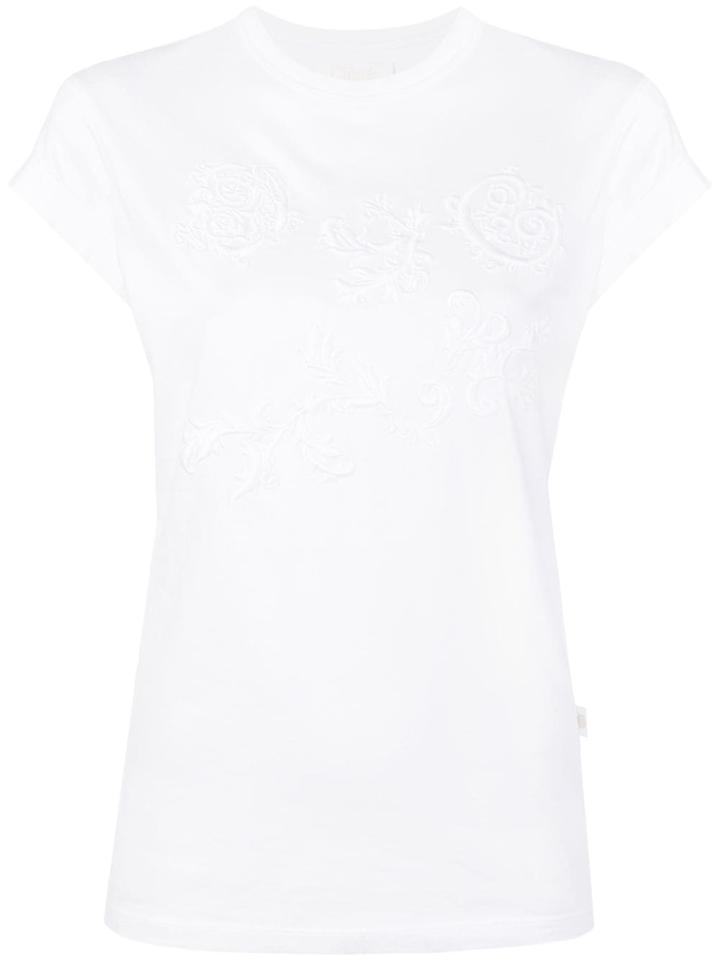 Chloé Embroidered Cap Sleeve T-shirt - White