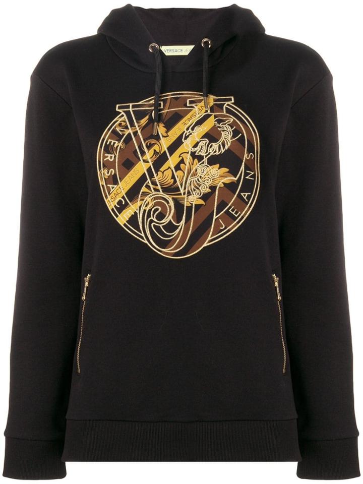 Versace Jeans Logo Patch Hoodie - Black