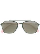 Fendi Eyewear Pentagon Aviator Sunglasses - Green