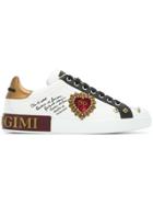 Dolce & Gabbana Appliquéd Sneakers - White