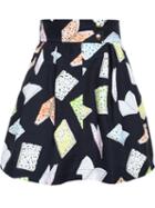 Olympia Le-tan Book Print Skater Skirt