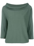 Aspesi - Off-the-shoulder Top - Women - Cotton - M, Green, Cotton