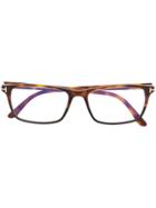 Tom Ford Eyewear Tortoiseshell-effect Square Frames - Brown