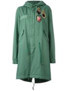 Mr & Mrs Italy Multi Patch Parka, Women's, Size: Xs, Green, Cotton/wool/silk/viscose
