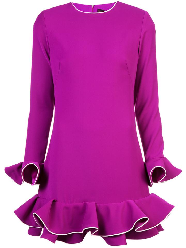 Nha Khanh Ruffled Hem Dress - Pink & Purple