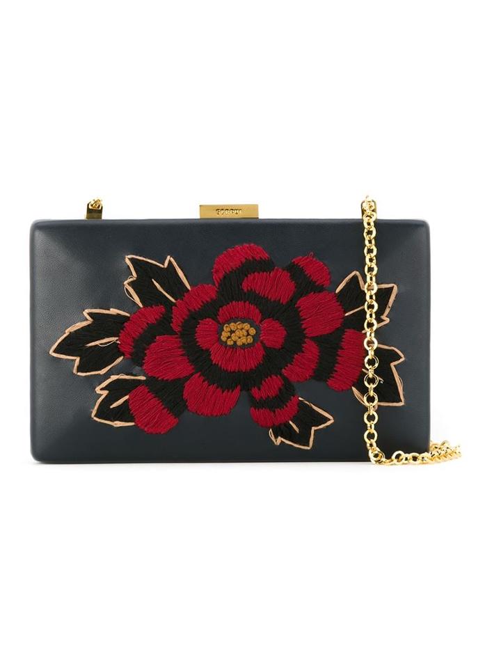 Serpui Embroidered Clutch Bag, Women's, Black