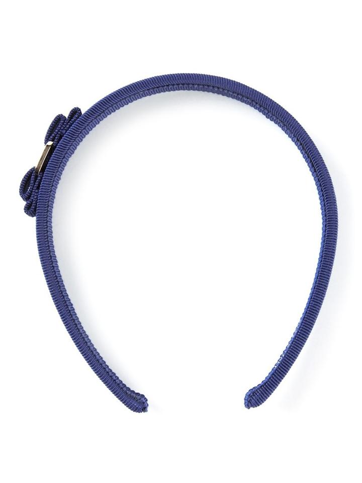 Salvatore Ferragamo - 'vara' Bow Headband - Women - Cotton - One Size, Blue, Cotton