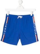 Tommy Hilfiger Junior Logo Stripe Casual Shorts - Blue