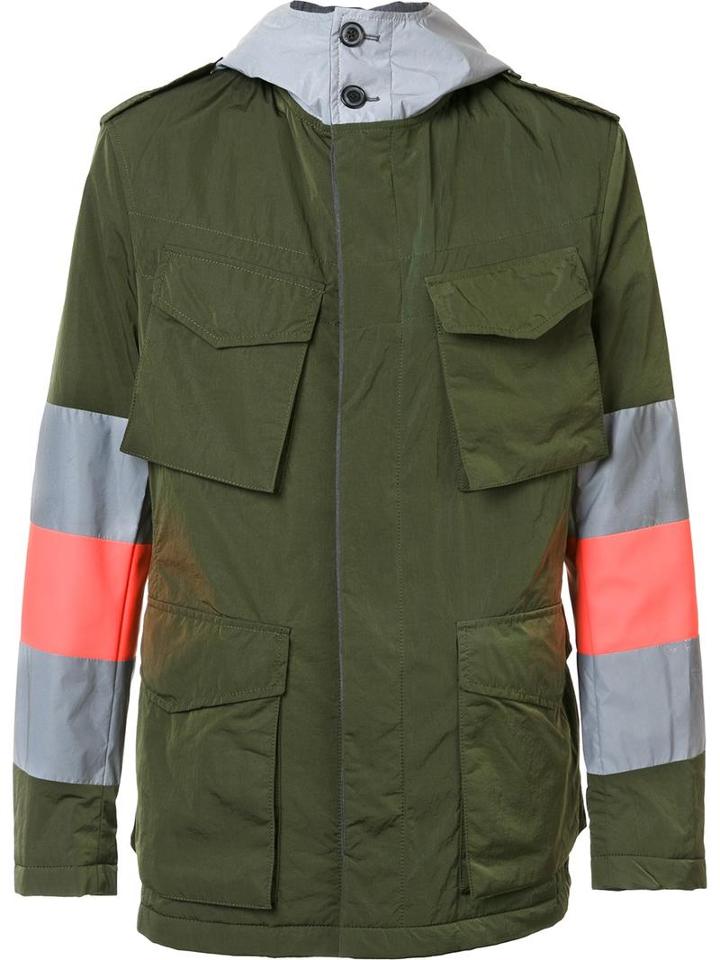Wooster + Lardini Cargo Jacket, Men's, Size: 48, Green, Polyester