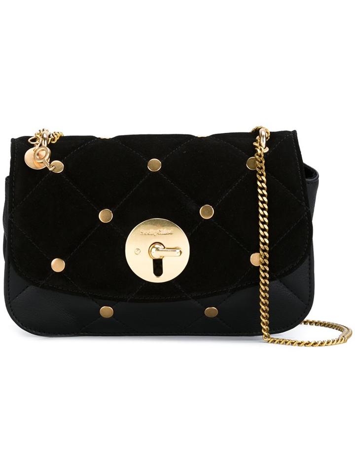 See By Chloé 'lois' Shoulder Bag, Women's, Black, Calf Leather/cotton