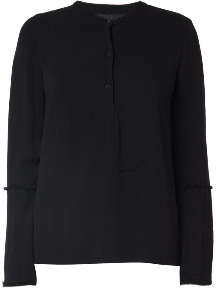 Raquel Allegra Henley Blouse, Women's, Size: 2, Black, Rayon