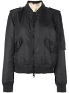 As65 Fur Lined Bomber, Women's, Size: Medium, Grey, Polyamide/viscose/coyote Fur/polyester