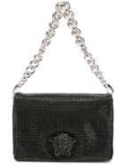 Versace Sulthan Shoulder Bag, Women's, Black, Swarovski Crystal/calf Suede