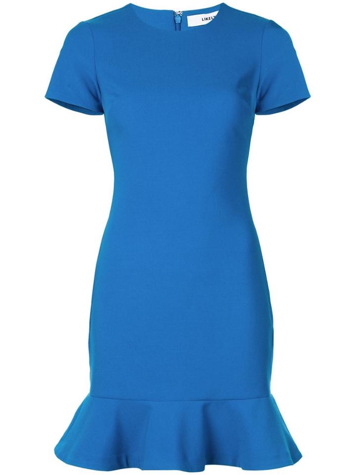 Likely Peplum Hem Mini Dress - Blue