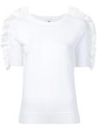 Le Ciel Bleu - Frilled Trim Top - Women - Nylon/polyurethane/rayon - 36, White, Nylon/polyurethane/rayon