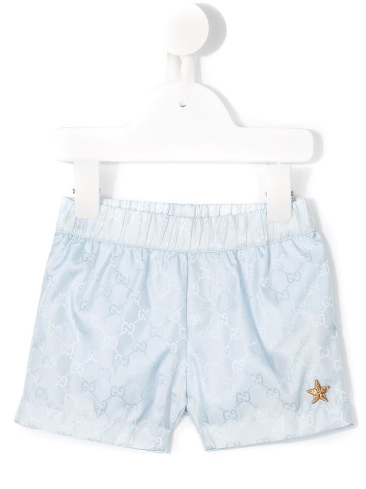 Gucci Kids - Gg Supreme Star Swim Shorts - Kids - Polyamide/spandex/elastane - 12-18 Mth, Blue