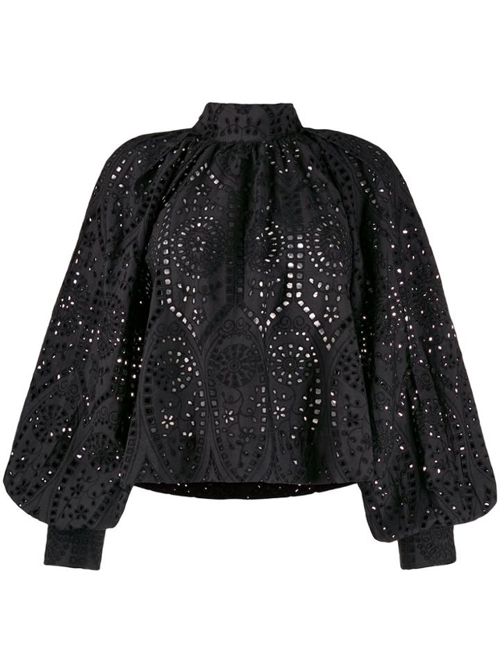 Ganni Broderie Anglaise Blouse - Black