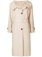 Prada Wide Collar Trench Coat - Nude & Neutrals