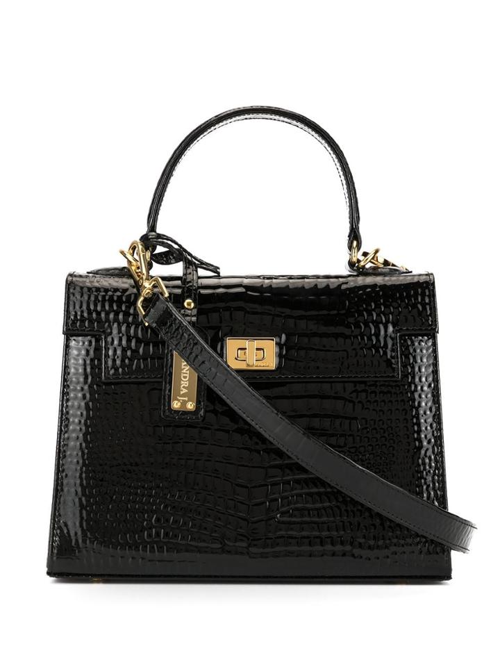 Sandra J Sophie Croc-effect Tote - Black