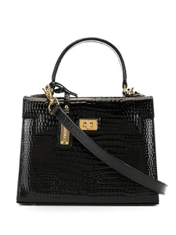 Sandra J Sophie Croc-effect Tote - Black