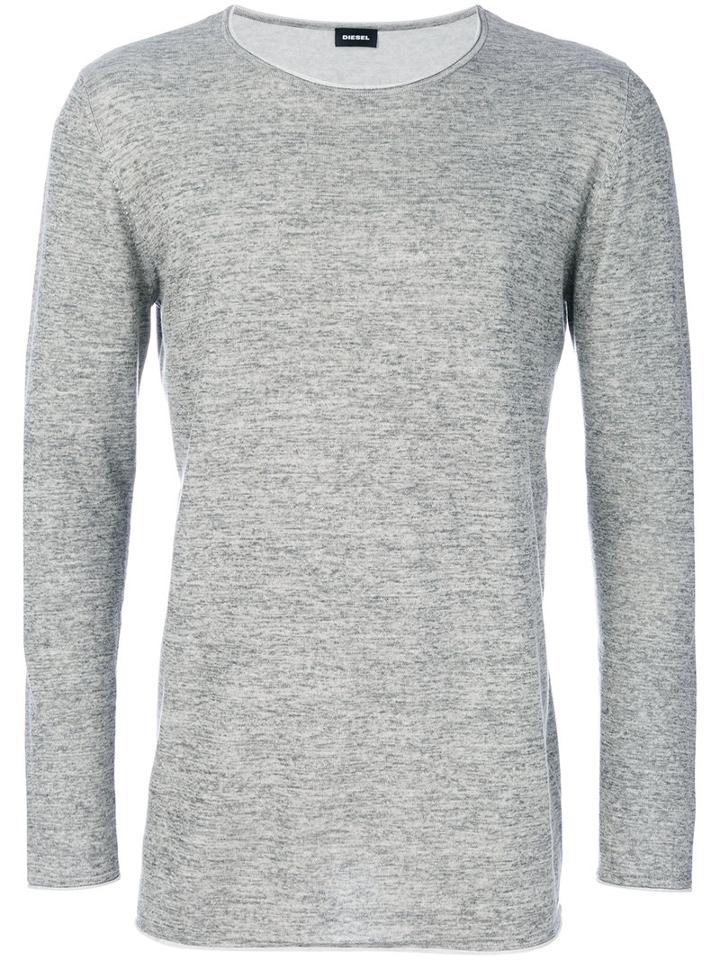 Diesel - Crew Neck Sweatshirt - Men - Cotton - M, Grey, Cotton