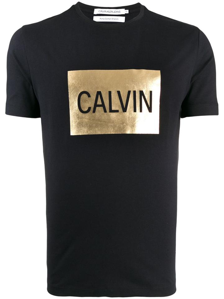Calvin Klein Jeans Contrast Logo-print T-shirt - Black