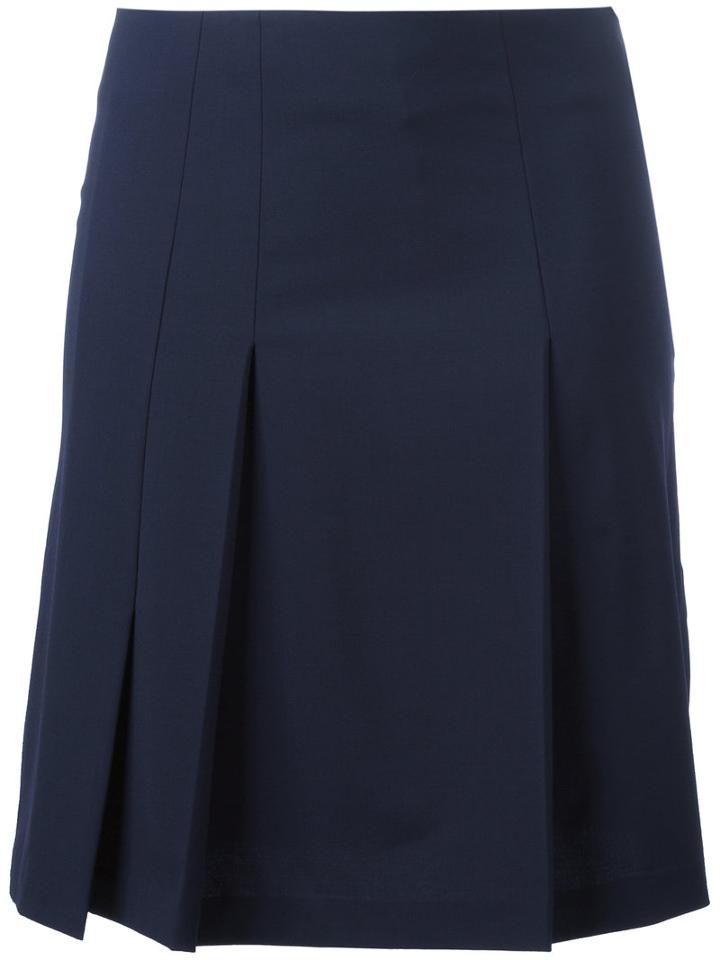 Cacharel - Pleated Detail Skirt - Women - Spandex/elastane/virgin Wool - 36, Blue, Spandex/elastane/virgin Wool