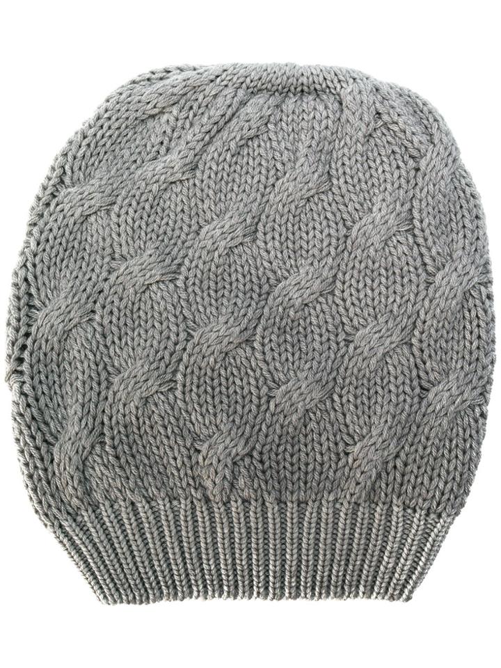 Cruciani Cable Knit Beanie - Grey
