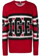 Hilfiger Collection Striped Knit Sweater - Red