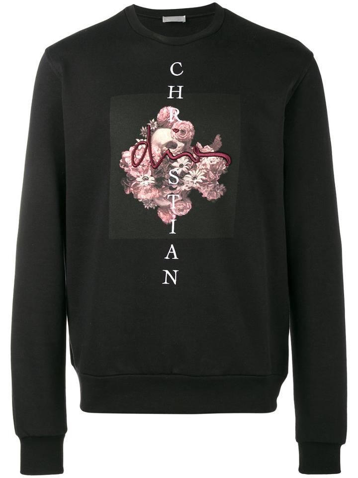 Dior Homme - Flower And Skull Sweatshirt - Men - Cotton - Xl, Black, Cotton