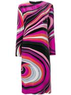 Emilio Pucci Abstract Print Midi Dress - Pink & Purple