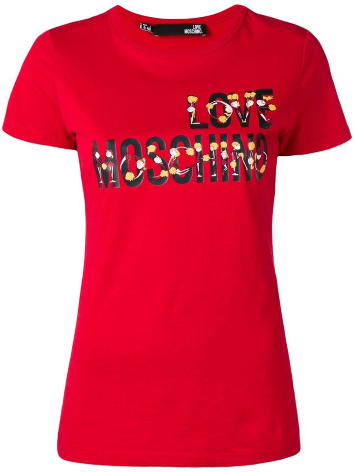 Love Moschino Cheerleader Doll Logo T-shirt - Red