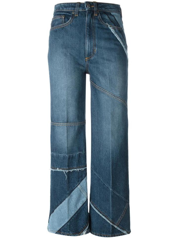 Marc By Marc Jacobs Cropped Panelled Jeans, Women's, Size: 25, Blue, Cotton
