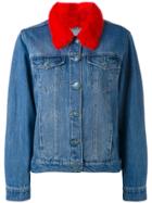 Simonetta Ravizza Furry Collar Denim Jacket - Blue