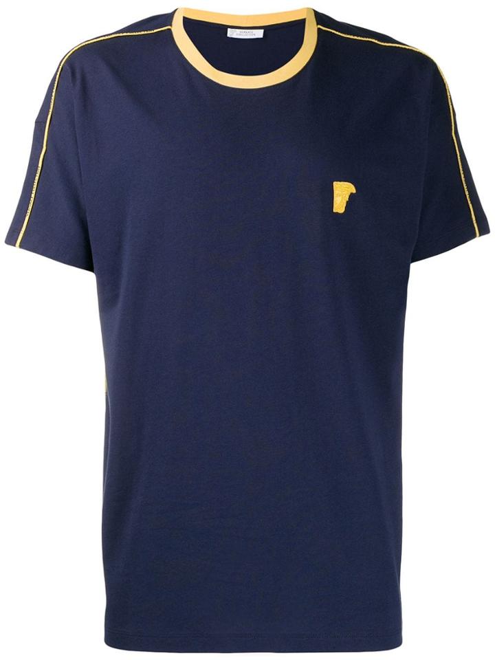 Versace Collection Contrast Trim T-shirt - Blue