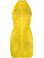 Balmain - Halterneck Dress - Women - Polyamide/spandex/elastane/viscose - 36, Women's, Yellow/orange, Polyamide/spandex/elastane/viscose