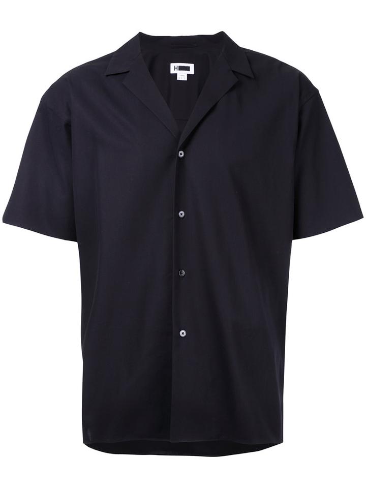 H Beauty & Youth - V-neck Shortsleeved Shirt - Men - Cotton - L, Black, Cotton