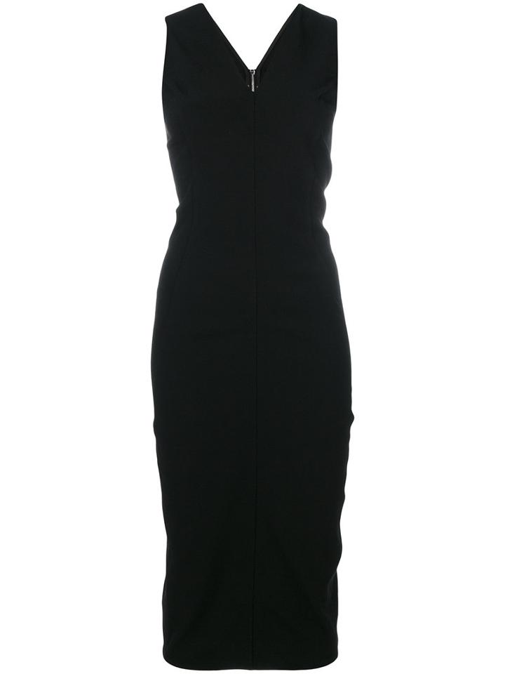 Rick Owens - Fitted V-neck Dress - Women - Cotton/spandex/elastane/viscose - 38, Black, Cotton/spandex/elastane/viscose