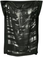 Issey Miyake - Sheer Foil Detail Top - Women - Polyester - 2, Black, Polyester