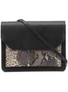 Christian Siriano Snakeskin Detail Shoulder Bag, Women's, Black, Pvc