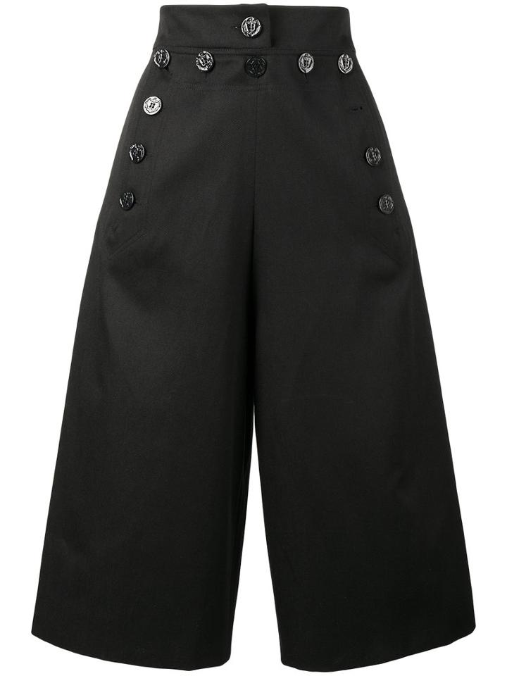 Chloé - Sailor Cropped Trousers - Women - Cotton/virgin Wool - 38, Blue, Cotton/virgin Wool
