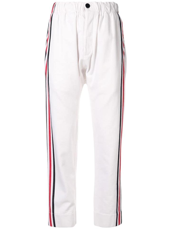 Bassike Side Stripe Detail Track Pants - White